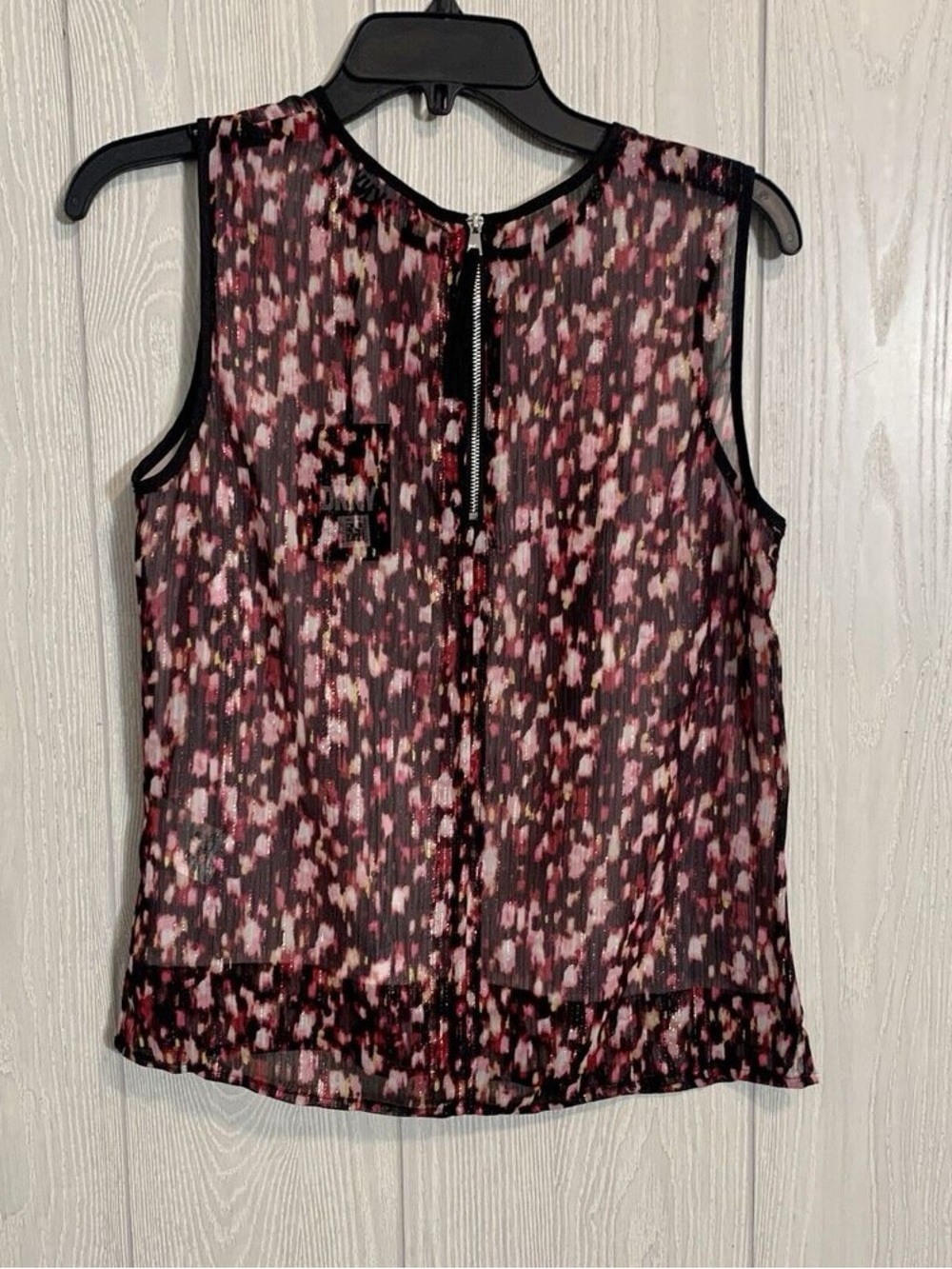 Sleeveless Printed Chiffon Blouse - Pink Multicolor